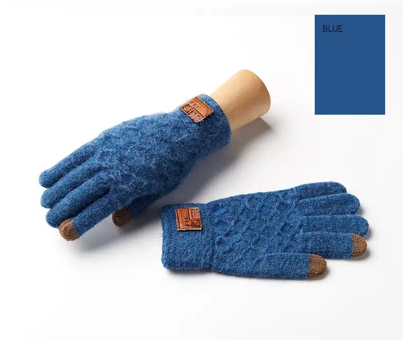 REALBY Men's Winter Gloves Warm Wrist touch Screen Glove Luvas de inverno Male Mitaine HommeThermal Warm Black Gloves Mittens 16