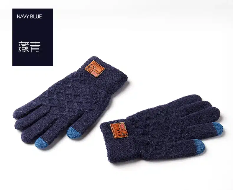 REALBY Men's Winter Gloves Warm Wrist touch Screen Glove Luvas de inverno Male Mitaine HommeThermal Warm Black Gloves Mittens 17