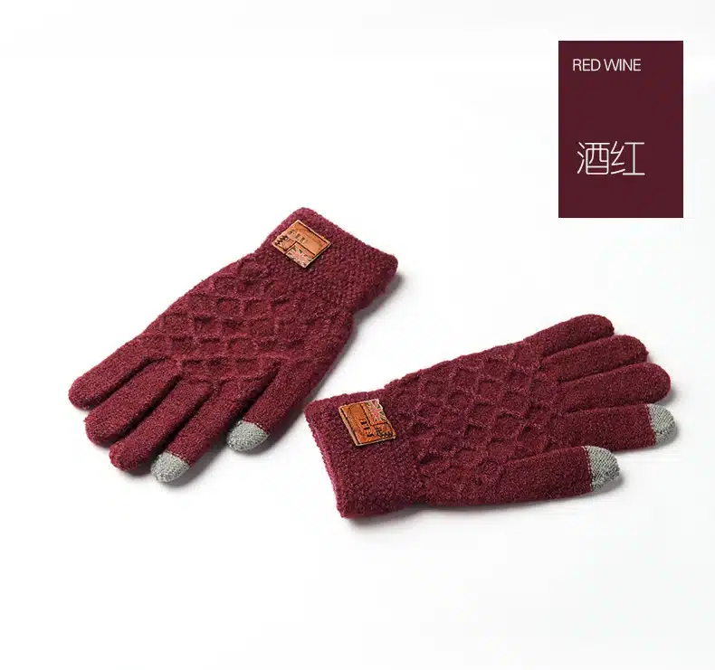 REALBY Men's Winter Gloves Warm Wrist touch Screen Glove Luvas de inverno Male Mitaine HommeThermal Warm Black Gloves Mittens 20