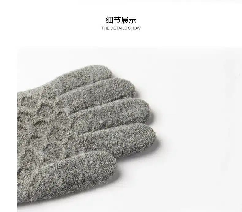 REALBY Men's Winter Gloves Warm Wrist touch Screen Glove Luvas de inverno Male Mitaine HommeThermal Warm Black Gloves Mittens 21