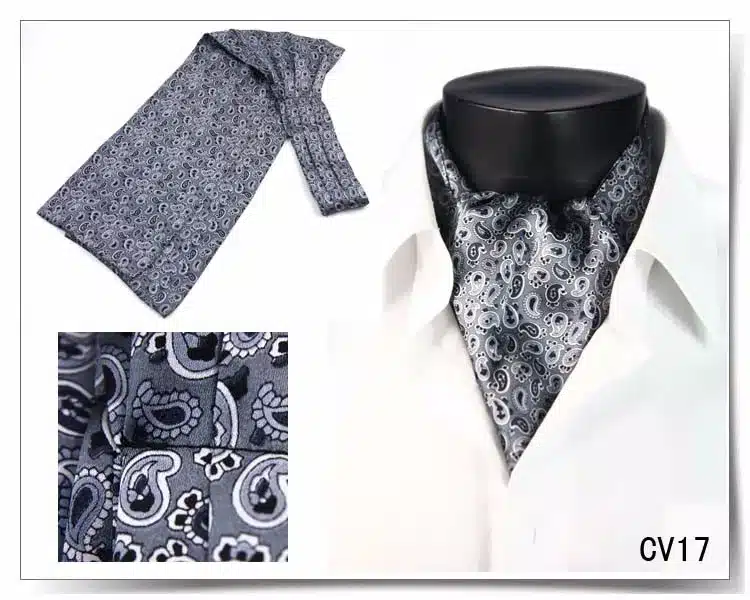 2017 Winter New Arrival 100% Silk Luxury Double-faced Paisley Printed Cravat Men's Long Scarf with Giftbox 25
