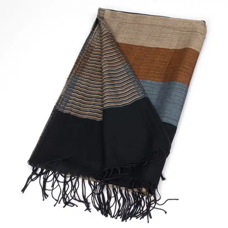 JeouLy 2017 double fine striped Scarves men winter new brand Fashion Plaid Scarf for Men cozy warm long Tassel scarf cotton blue 11