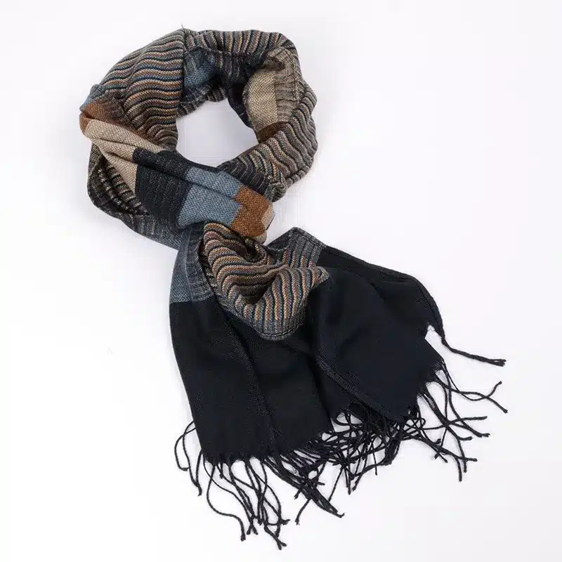 JeouLy 2017 double fine striped Scarves men winter new brand Fashion Plaid Scarf for Men cozy warm long Tassel scarf cotton blue 14