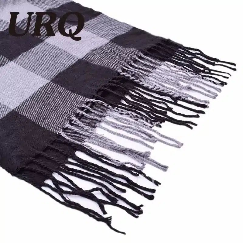tassel plaid knitted men scarf winter autumn fashion scarves classical plaid scarf for men imitation cashmere scarves A3A17530 4