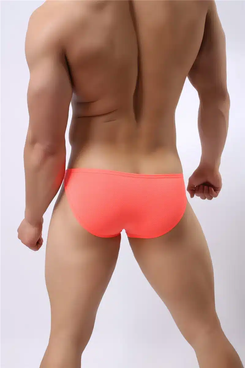 Mens Nylon Slip Small Mesh Breathable Briefs Low Rise Sexy Fashion Lock Buckle Men Bikini Underwear Briefs Brave Person 28