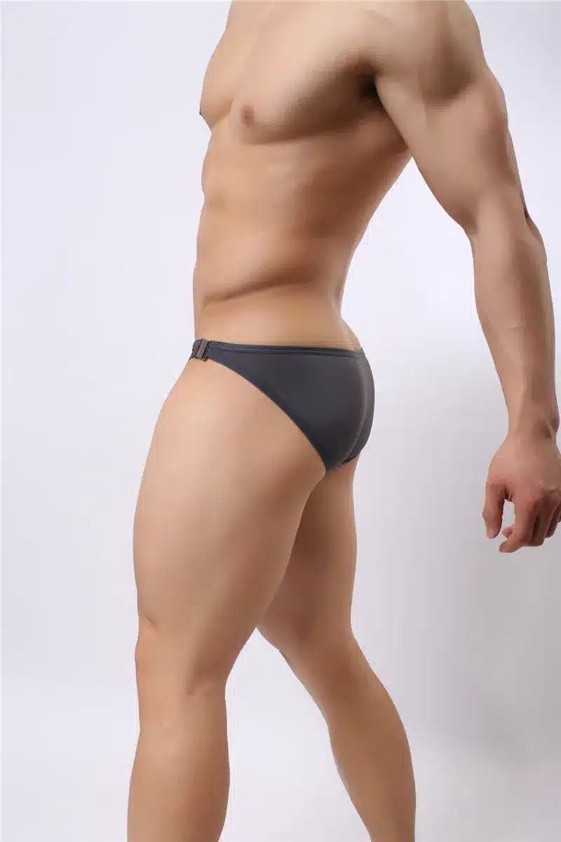 Mens Nylon Slip Small Mesh Breathable Briefs Low Rise Sexy Fashion Lock Buckle Men Bikini Underwear Briefs Brave Person 33