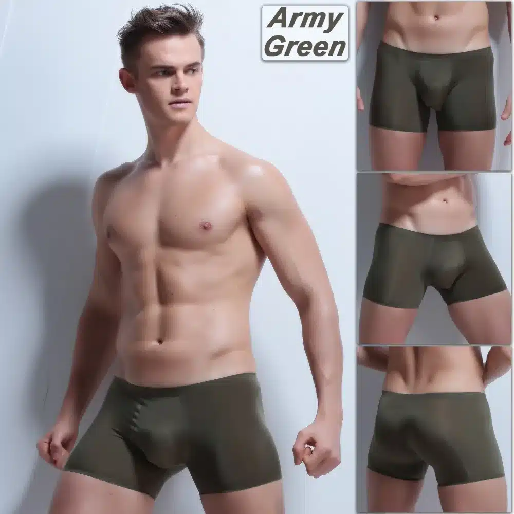 Ice Silk Boxer Sexy Men Transparent Men Underwear Low waist Slip Homme 3XL Cuecas Boxers See Through Mens Underwear Boxers Brand 19