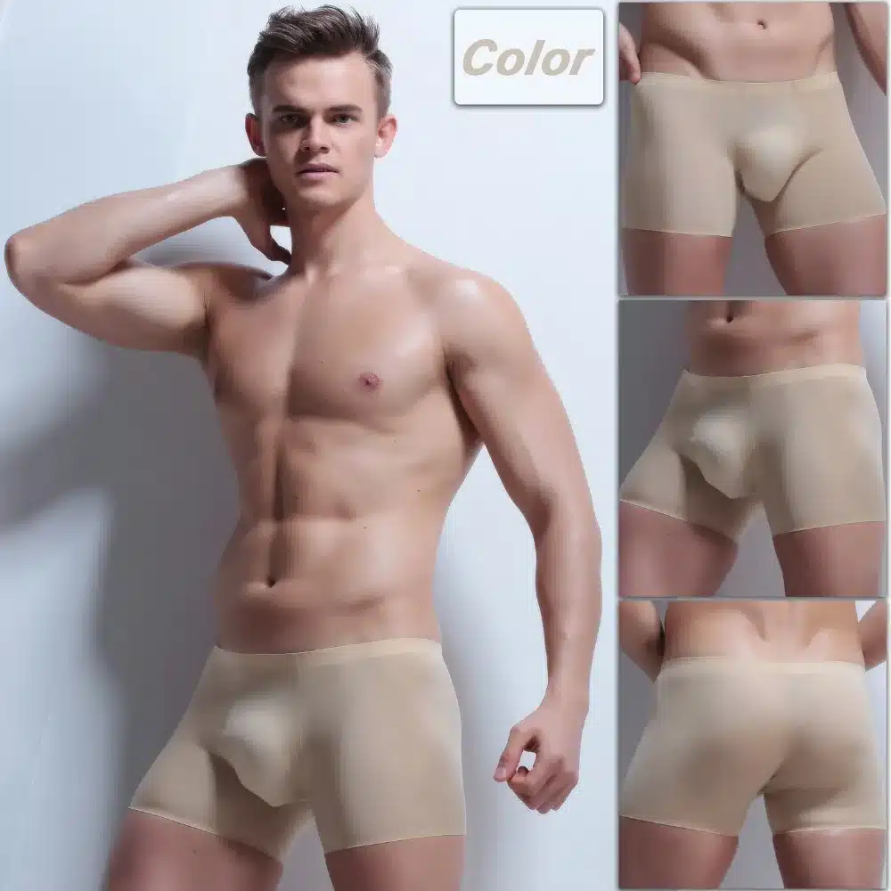 Ice Silk Boxer Sexy Men Transparent Men Underwear Low waist Slip Homme 3XL Cuecas Boxers See Through Mens Underwear Boxers Brand 21