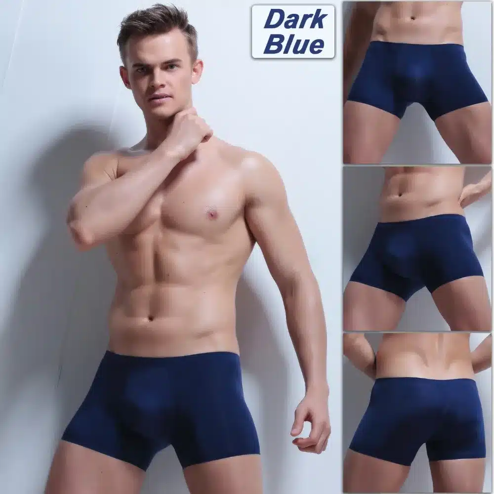Ice Silk Boxer Sexy Men Transparent Men Underwear Low waist Slip Homme 3XL Cuecas Boxers See Through Mens Underwear Boxers Brand 22