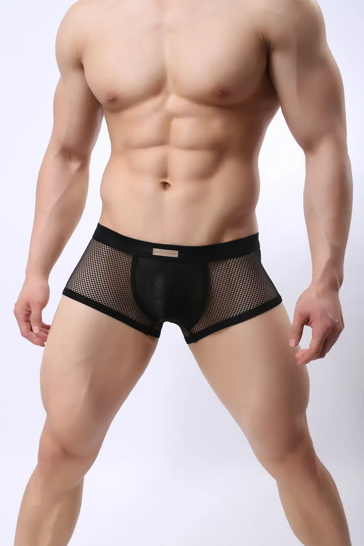 BRAVE PERSON Brand Underwear Men Mesh Breathable Boxer Shorts Summer Cool Sexy Net Transparent Men Underwear Boxers 7