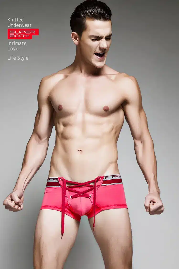 SUPERBODY Brand Men's Cotton Sexy Underwear Men Boxer Shorts 2016 New Drawstring Penis Pouch Designed Gay Underwear Boxers 17