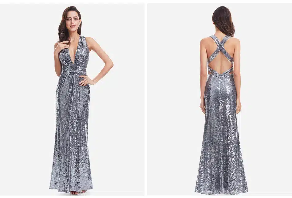 Evening Dress Long Sparkle Ever-Pretty 2017 New V-Neck Women Elegant EP08999 Sequin Mermaid Maxi Evening Party Gown Dress 12