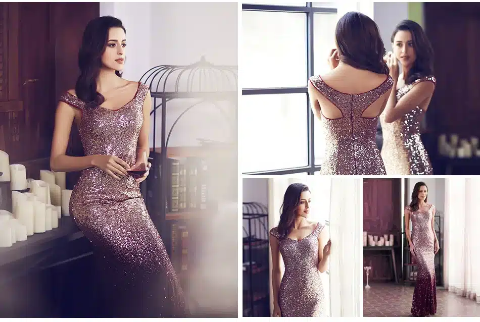 Evening Dress Long Sparkle Ever-Pretty 2017 New V-Neck Women Elegant EP08999 Sequin Mermaid Maxi Evening Party Gown Dress 22