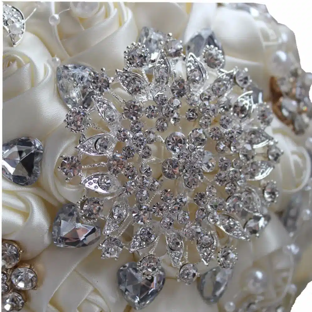 Best Selling Ivory Cream Brooch Bouquet Wedding Bouquet de mariage Polyester Wedding Bouquets Pearl Flowers buque de noiva PL001 35