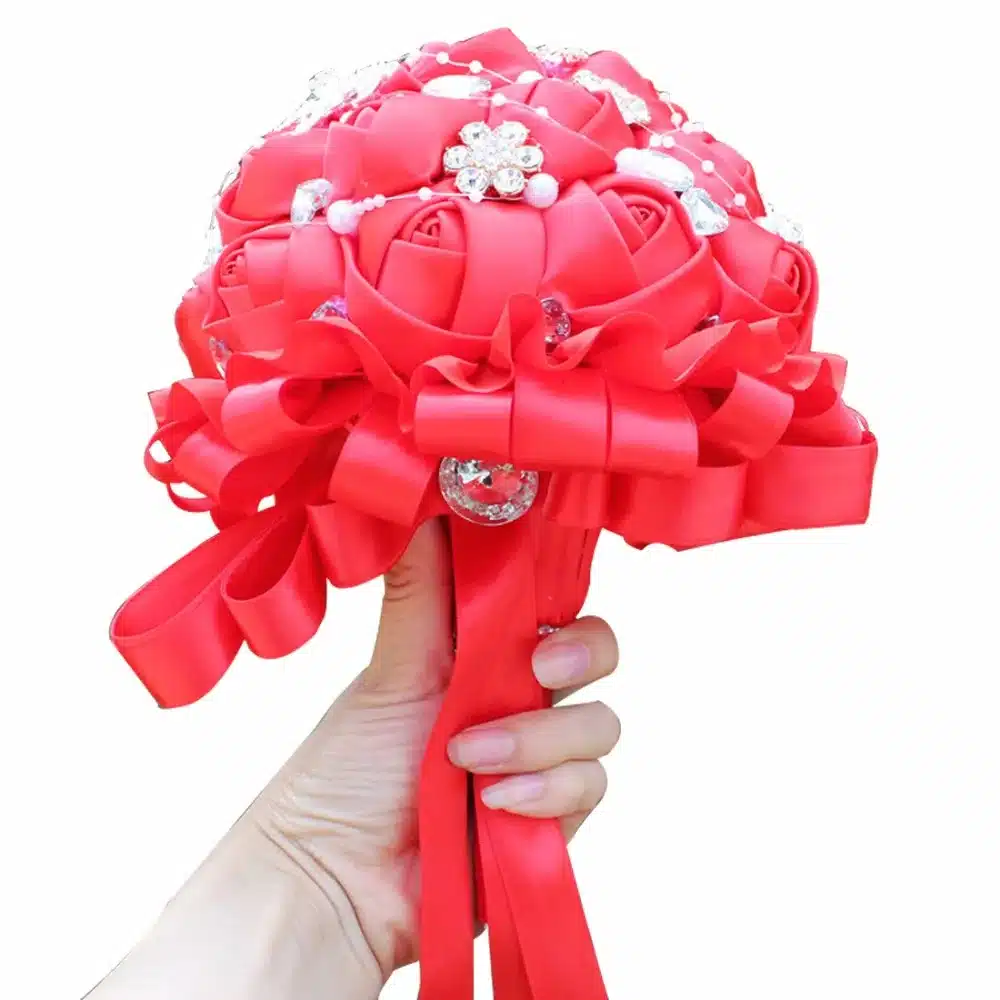Best Selling Ivory Cream Brooch Bouquet Wedding Bouquet de mariage Polyester Wedding Bouquets Pearl Flowers buque de noiva PL001 40