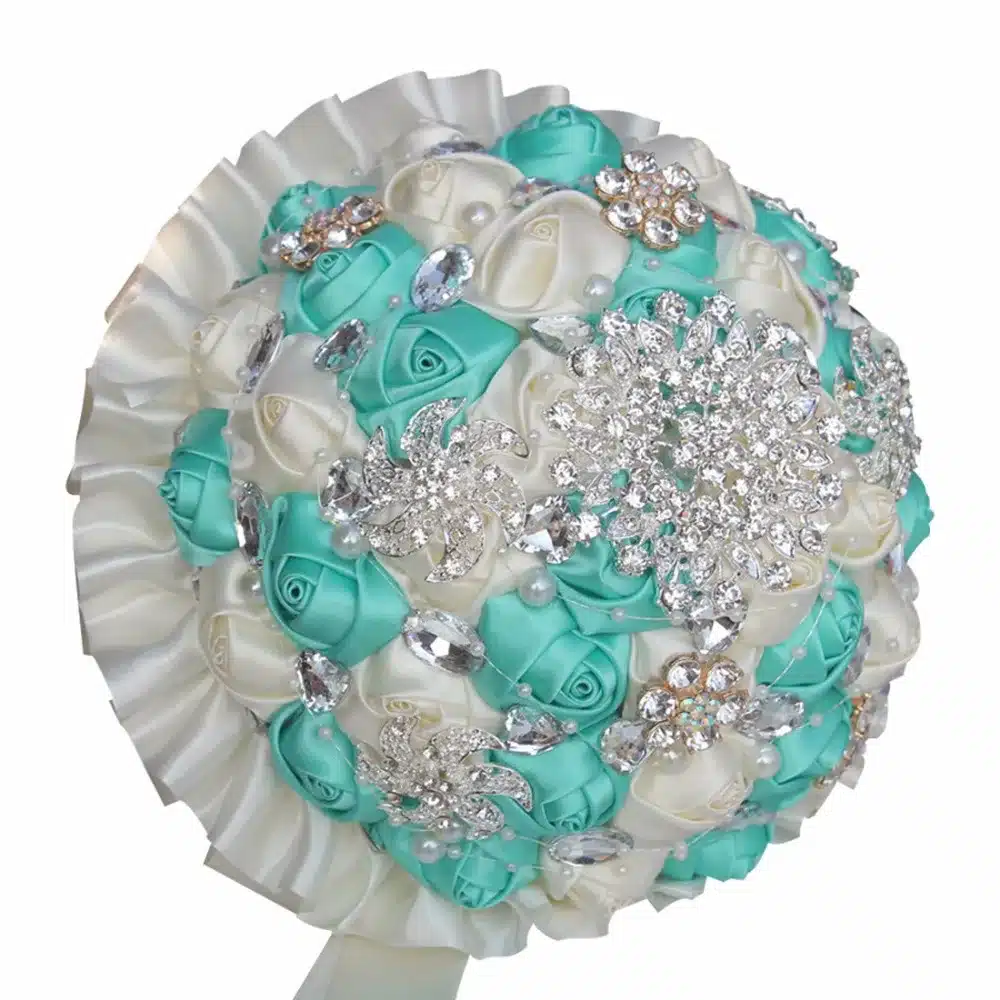 Best Selling Ivory Cream Brooch Bouquet Wedding Bouquet de mariage Polyester Wedding Bouquets Pearl Flowers buque de noiva PL001 53