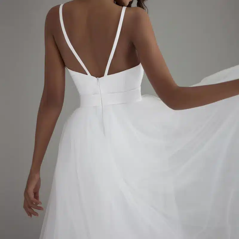 LORIE Beach Wedding Dress With Spaghetti Straps 2017 Vintage Lace Top Sexy Bridal Dresses Custom Made Robe de mariee 8
