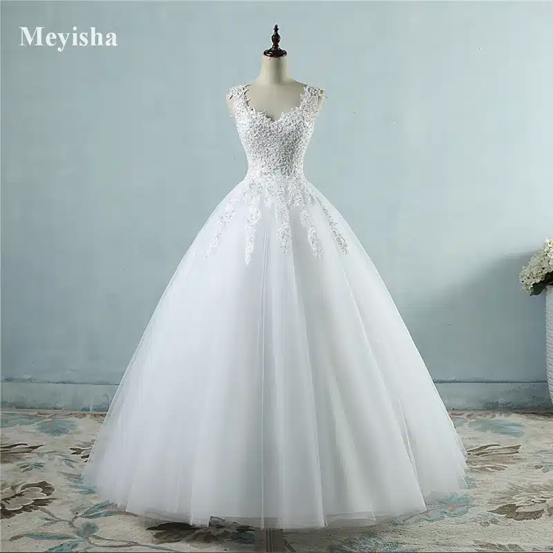 ZJ9076 Ball Gown Real Images Vestido De Novia Tulle Wedding Dress 2016 with Pearls Bridal Dresses Robe de Marriage Wedding Gowns 10