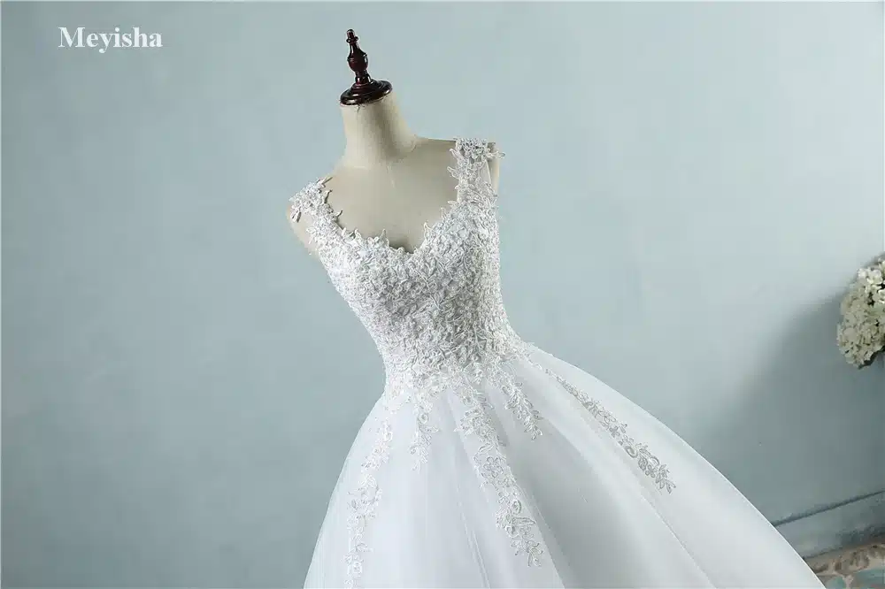 ZJ9076 Ball Gown Real Images Vestido De Novia Tulle Wedding Dress 2016 with Pearls Bridal Dresses Robe de Marriage Wedding Gowns 15