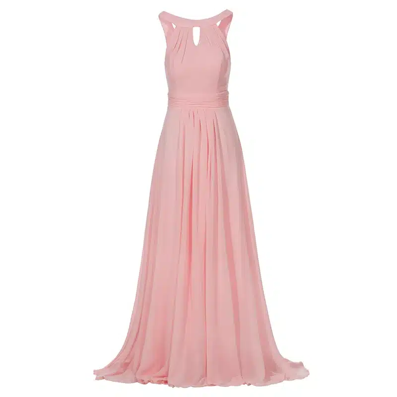 Tanpell scoop evening dress chiffon red sleeveless ruched floor length dress 2017 pink draped zipper up party long evening dress 18