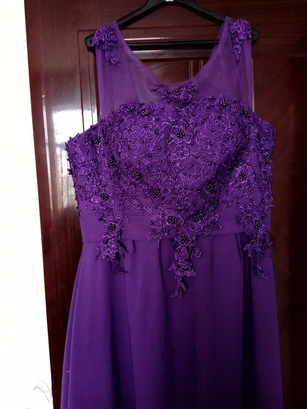 Chiffon Pearls Embroidery Sleeveless Women Formal Gowns Wedding Party Dresses Elegant Long Red A-Line Bridesmaid Dresses 29