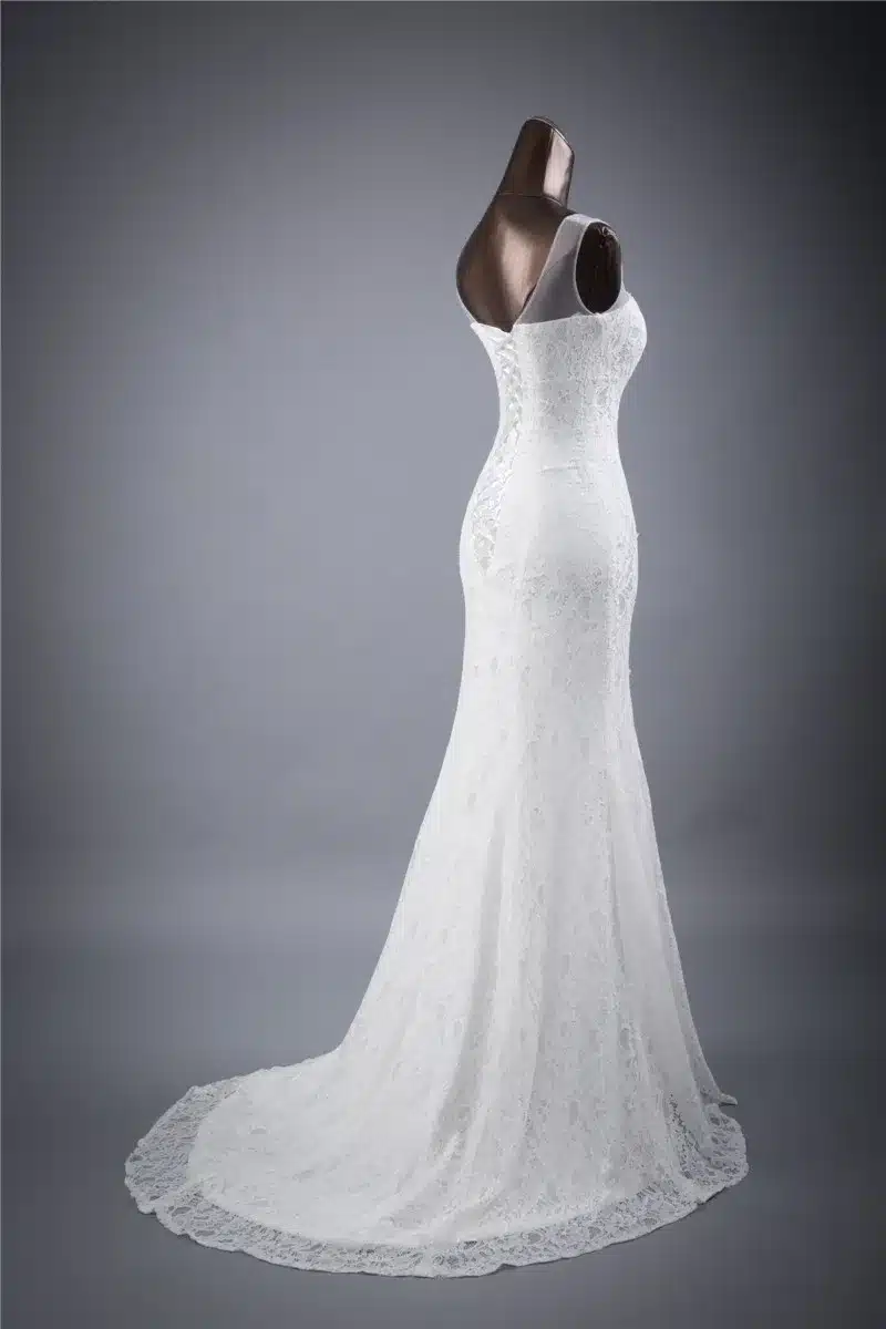 Free shipping Custom beautiful lace flowers mermaid Wedding Dresses vestidos de noiva robe de mariage ball gown Bridal gown 10