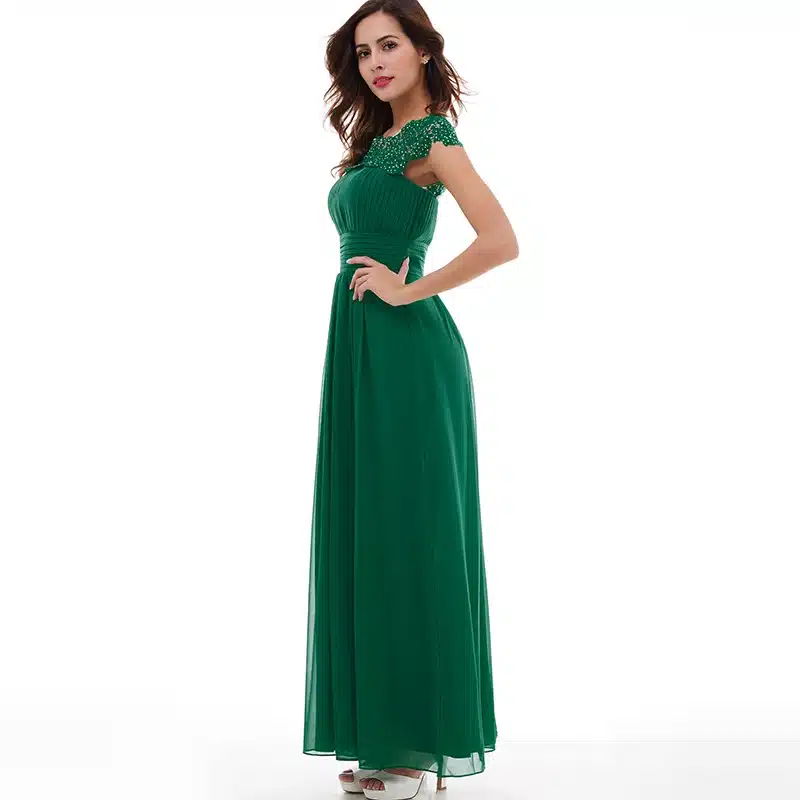 Tanpell long evening dress hunter scoop lace appliques cap sleeves a line floor length dress lady prom formal long evening gown 10