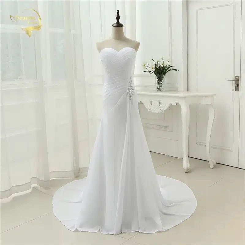 2017 New Arrival Vestido De Noiva Robe De Mariage Bridal Dress Mermaid Trumpet Chiffon Wedding Dresses Plus Size YN 9532 10