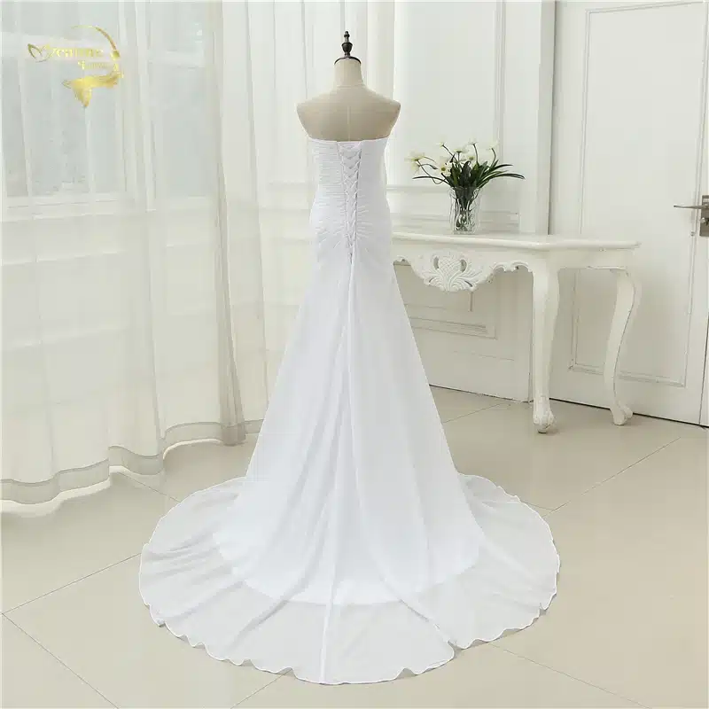 2017 New Arrival Vestido De Noiva Robe De Mariage Bridal Dress Mermaid Trumpet Chiffon Wedding Dresses Plus Size YN 9532 11