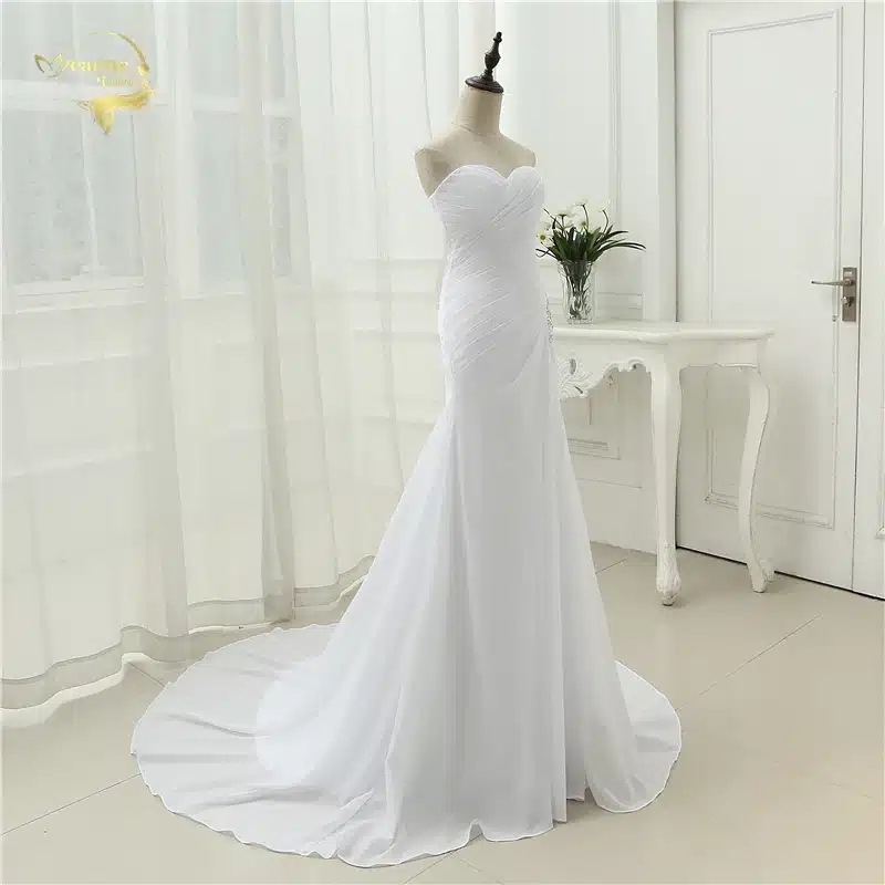 2017 New Arrival Vestido De Noiva Robe De Mariage Bridal Dress Mermaid Trumpet Chiffon Wedding Dresses Plus Size YN 9532 13