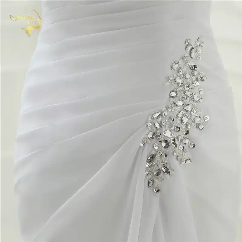 2017 New Arrival Vestido De Noiva Robe De Mariage Bridal Dress Mermaid Trumpet Chiffon Wedding Dresses Plus Size YN 9532 16