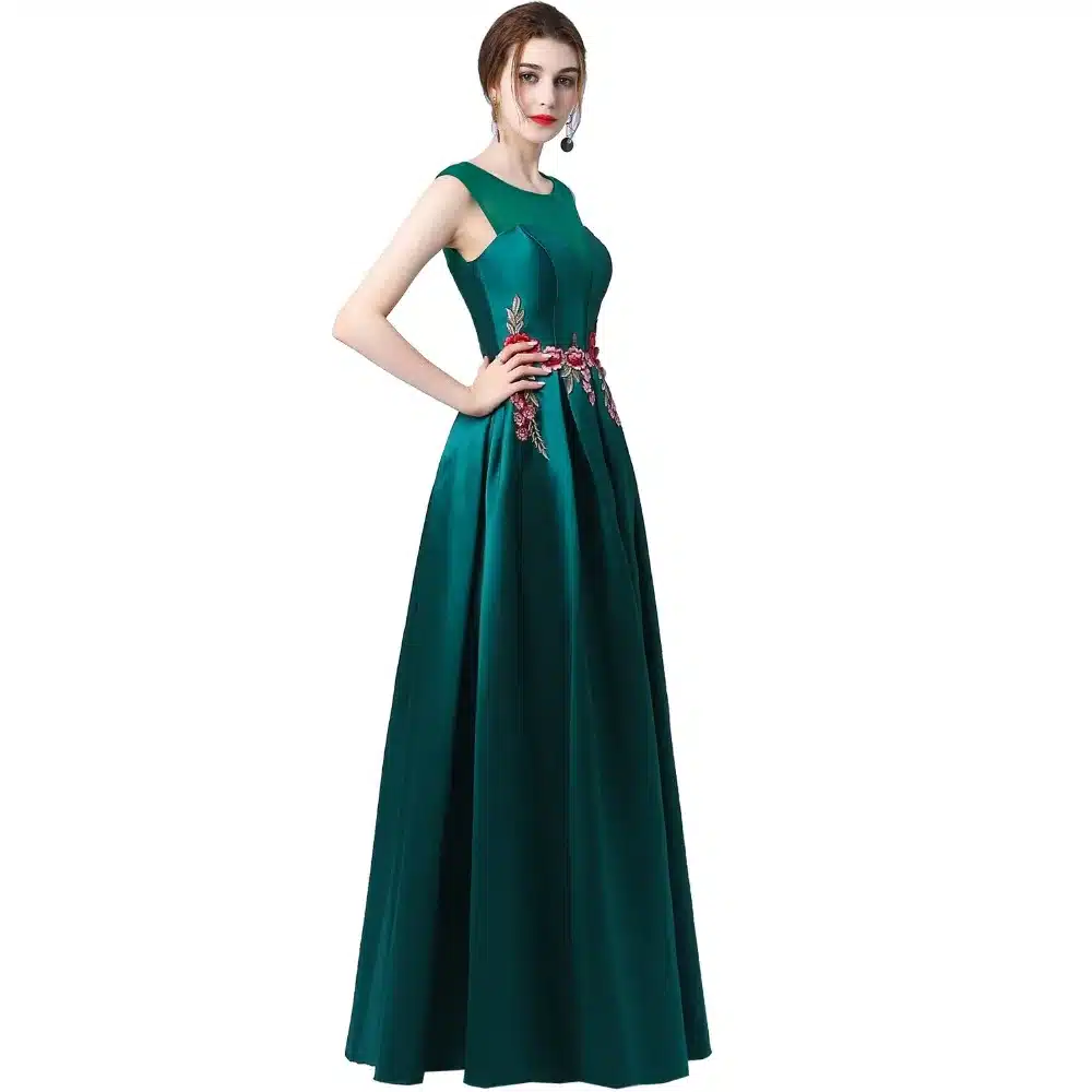 Suosikki New Prom Dress Long vestidos de festa A-line Flower cap sleeve Formal Evening Party Gown Free Shipping Robe de soiree 12