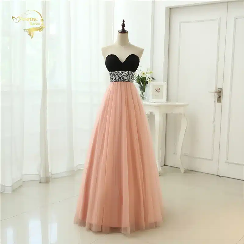 Sexy Low Cut Prom Gown Vestidos Sweetheart Beading Crystal Tulle Evening Gown A Line Formal Long Evening Dresses 2017 OL3356 10