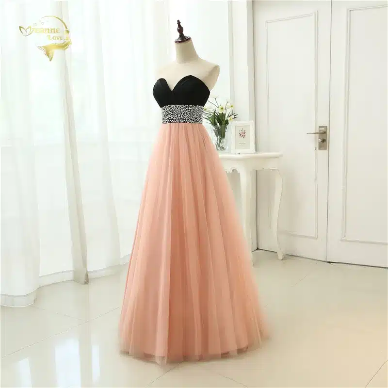 Sexy Low Cut Prom Gown Vestidos Sweetheart Beading Crystal Tulle Evening Gown A Line Formal Long Evening Dresses 2017 OL3356 12
