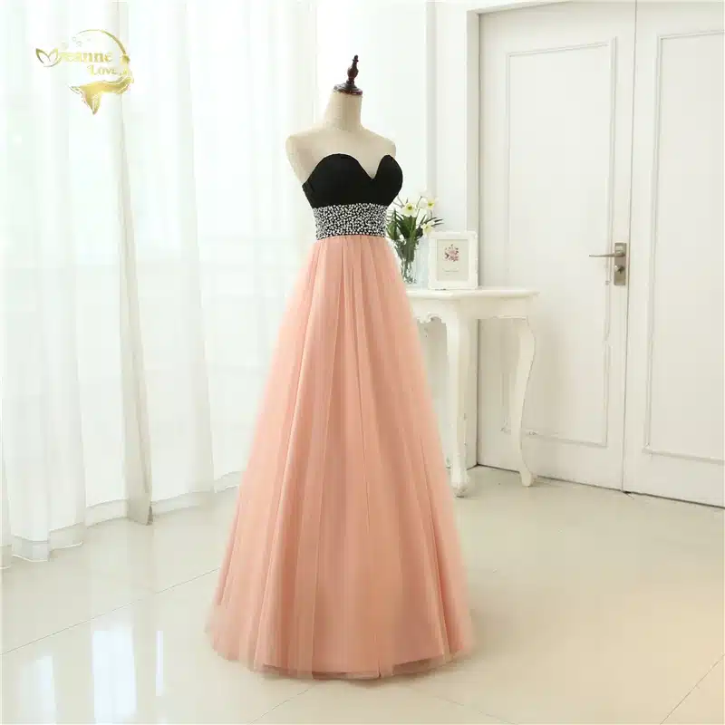 Sexy Low Cut Prom Gown Vestidos Sweetheart Beading Crystal Tulle Evening Gown A Line Formal Long Evening Dresses 2017 OL3356 13
