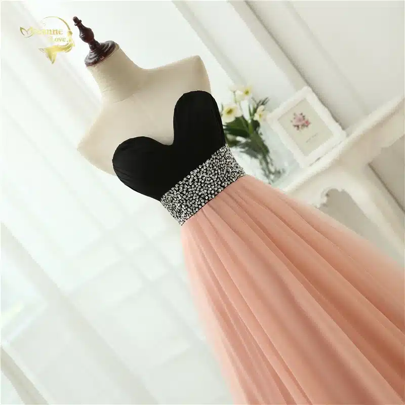 Sexy Low Cut Prom Gown Vestidos Sweetheart Beading Crystal Tulle Evening Gown A Line Formal Long Evening Dresses 2017 OL3356 14
