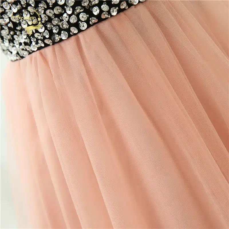 Sexy Low Cut Prom Gown Vestidos Sweetheart Beading Crystal Tulle Evening Gown A Line Formal Long Evening Dresses 2017 OL3356 17
