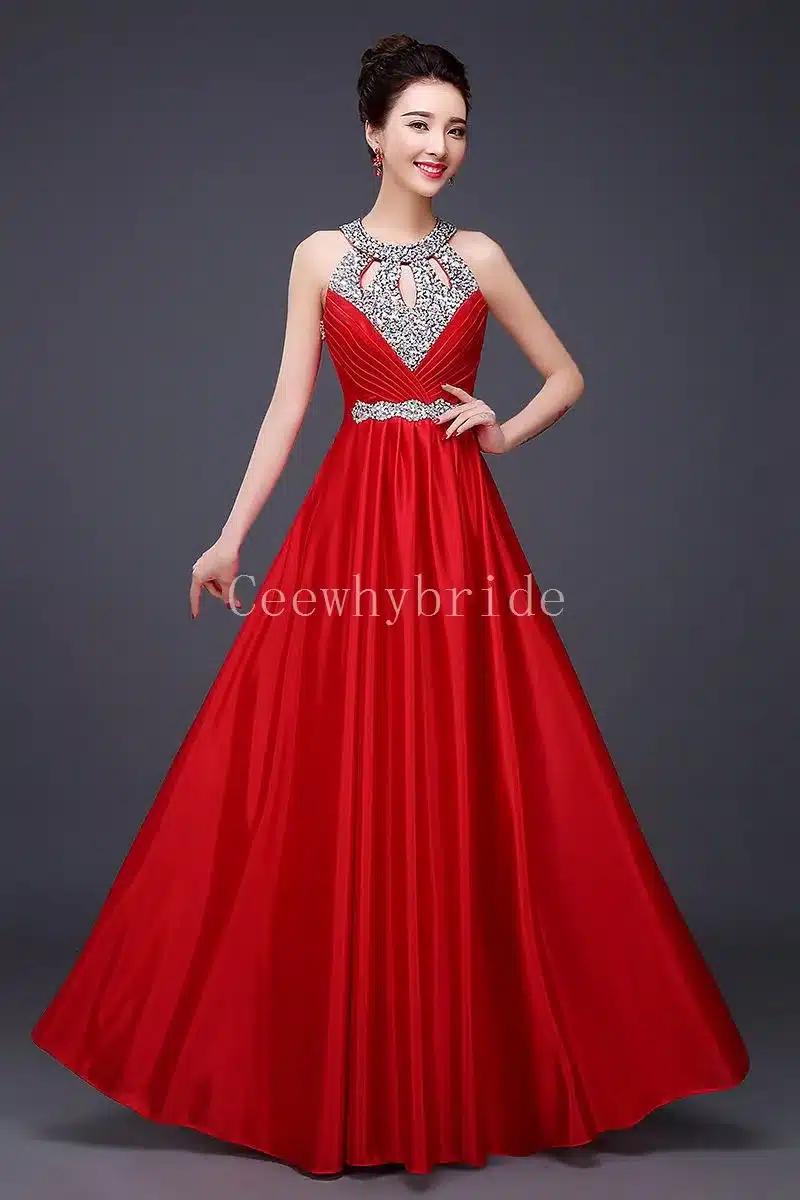 CEEWHY Crystal Vestido de Festa de Casamento 2017 Long Bridesmaid Dresses for Wedding Party Satin Sexy Formal Prom Party Gowns 11