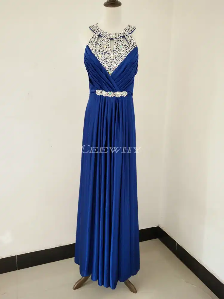 CEEWHY Crystal Vestido de Festa de Casamento 2017 Long Bridesmaid Dresses for Wedding Party Satin Sexy Formal Prom Party Gowns 18