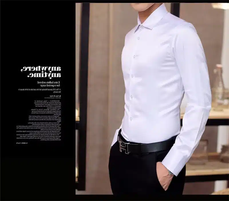 Plus Size 5XL 2017 New Men's Luxury Shirts Wedding Party Dress Long Sleeve Shirt Silk Tuxedo Shirt Men Mercerized Cotton Shirt 22