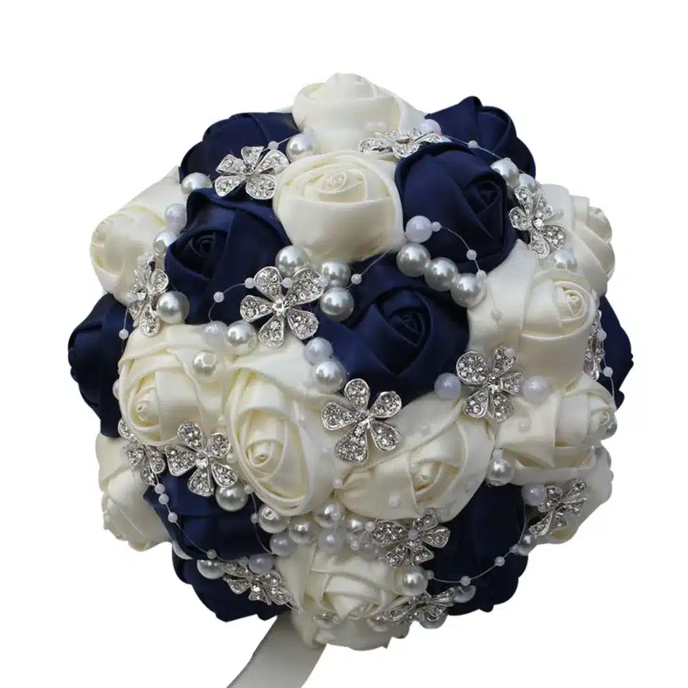 WifeLai-A 1Piece Best Selling Wine Red Artificial Flower Bridal Bouquets Crystal Pearls Bridesmaid Bridal Wedding Bouquets W224 32