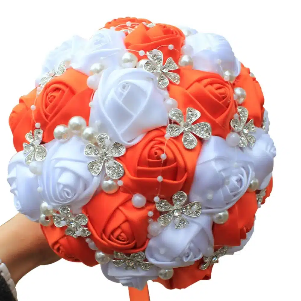 WifeLai-A 1Piece Best Selling Wine Red Artificial Flower Bridal Bouquets Crystal Pearls Bridesmaid Bridal Wedding Bouquets W224 33