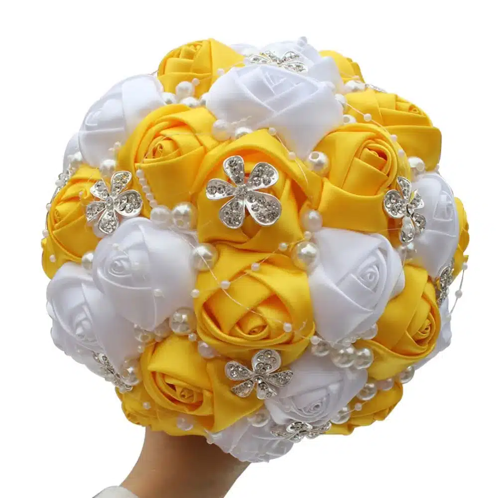 WifeLai-A 1Piece Best Selling Wine Red Artificial Flower Bridal Bouquets Crystal Pearls Bridesmaid Bridal Wedding Bouquets W224 35