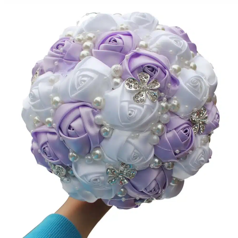 WifeLai-A 1Piece Best Selling Wine Red Artificial Flower Bridal Bouquets Crystal Pearls Bridesmaid Bridal Wedding Bouquets W224 39