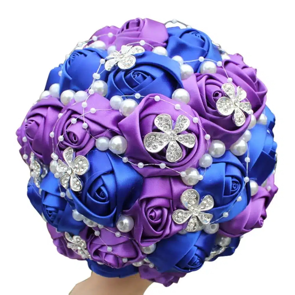 WifeLai-A 1Piece Best Selling Wine Red Artificial Flower Bridal Bouquets Crystal Pearls Bridesmaid Bridal Wedding Bouquets W224 44