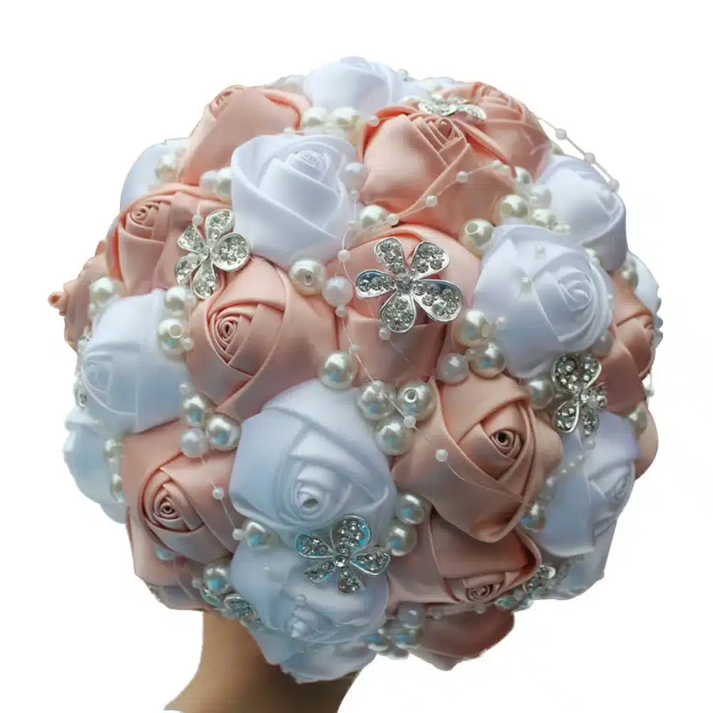 WifeLai-A 1Piece Best Selling Wine Red Artificial Flower Bridal Bouquets Crystal Pearls Bridesmaid Bridal Wedding Bouquets W224 46