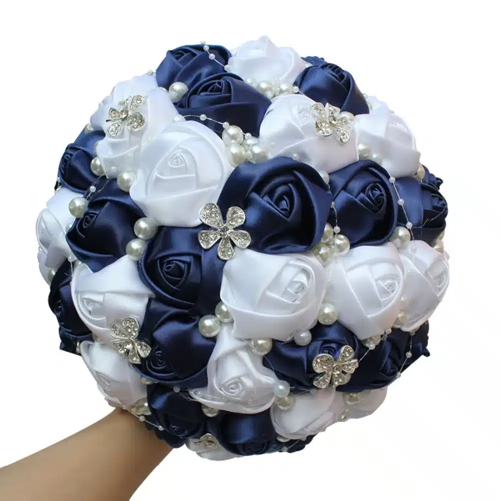 WifeLai-A 1Piece Best Selling Wine Red Artificial Flower Bridal Bouquets Crystal Pearls Bridesmaid Bridal Wedding Bouquets W224 48