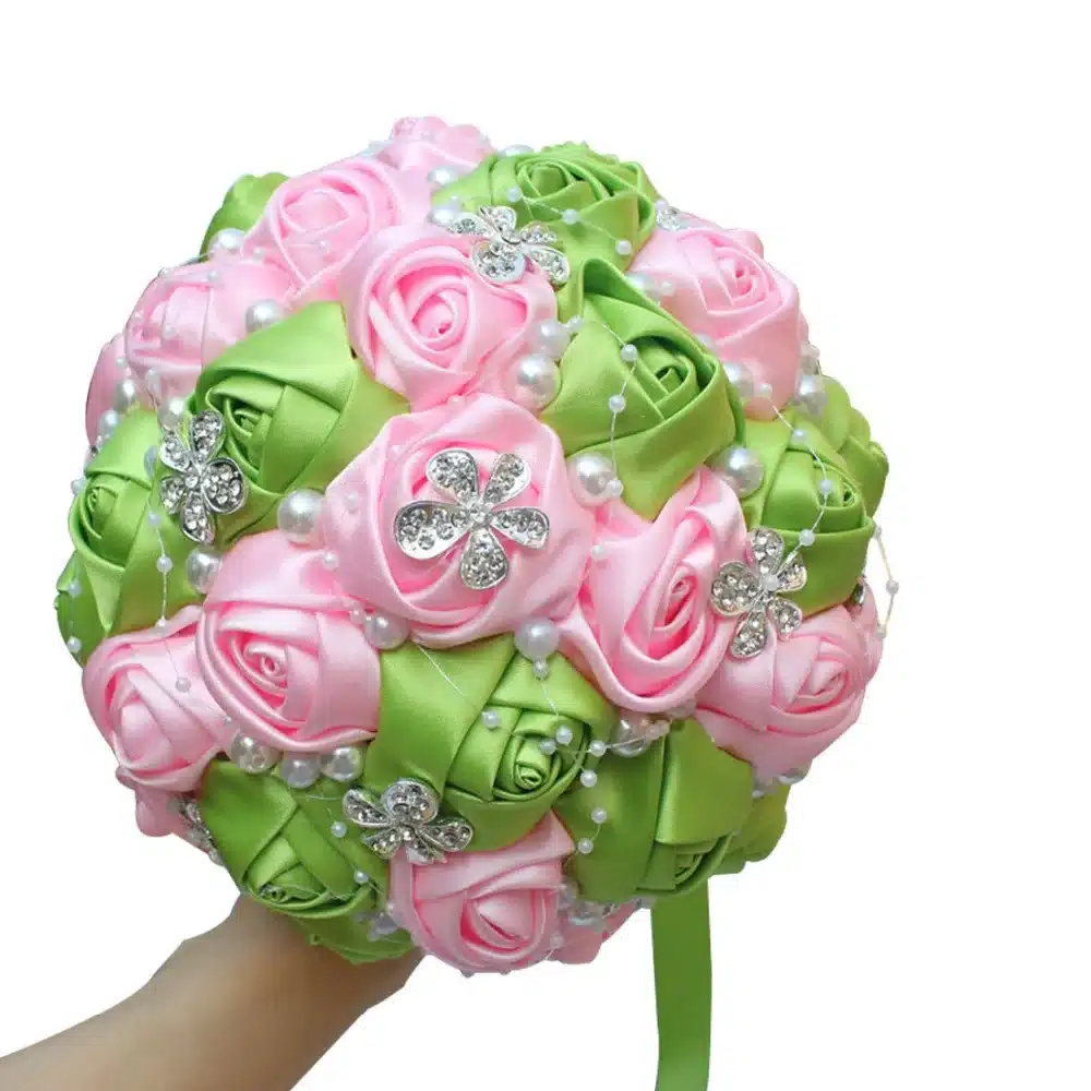 WifeLai-A 1Piece Best Selling Wine Red Artificial Flower Bridal Bouquets Crystal Pearls Bridesmaid Bridal Wedding Bouquets W224 49