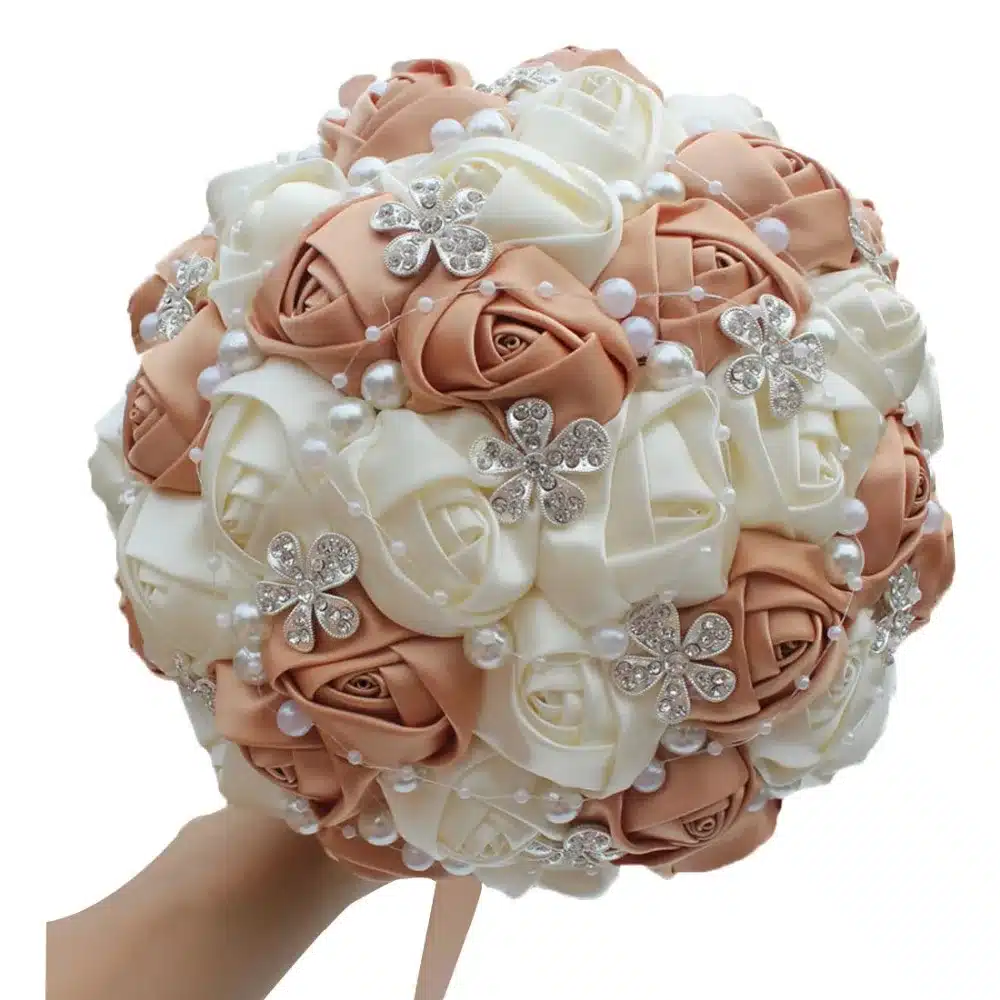WifeLai-A 1Piece Best Selling Wine Red Artificial Flower Bridal Bouquets Crystal Pearls Bridesmaid Bridal Wedding Bouquets W224 51