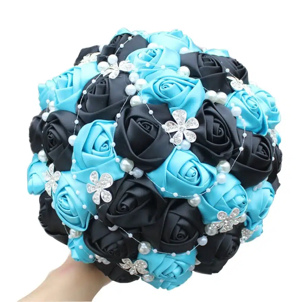 WifeLai-A 1Piece Best Selling Wine Red Artificial Flower Bridal Bouquets Crystal Pearls Bridesmaid Bridal Wedding Bouquets W224 55
